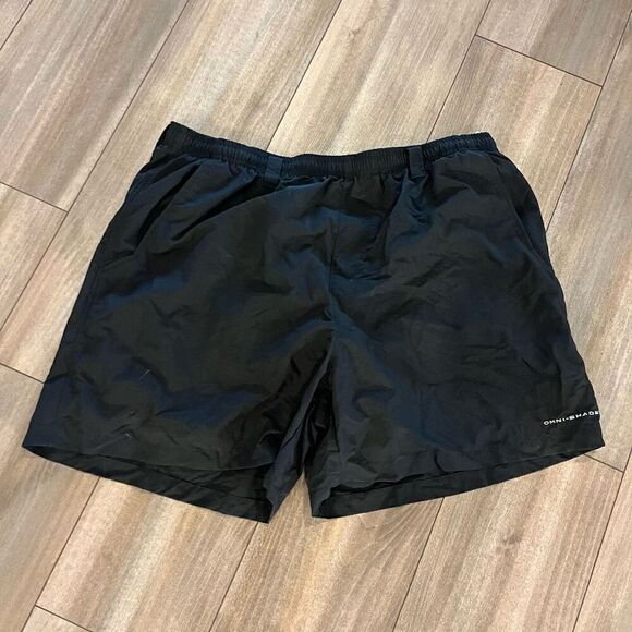 Columbia PFG Black 6”‎ Athletic Shorts Men XL Bin O-68 - Picture 1 of 4